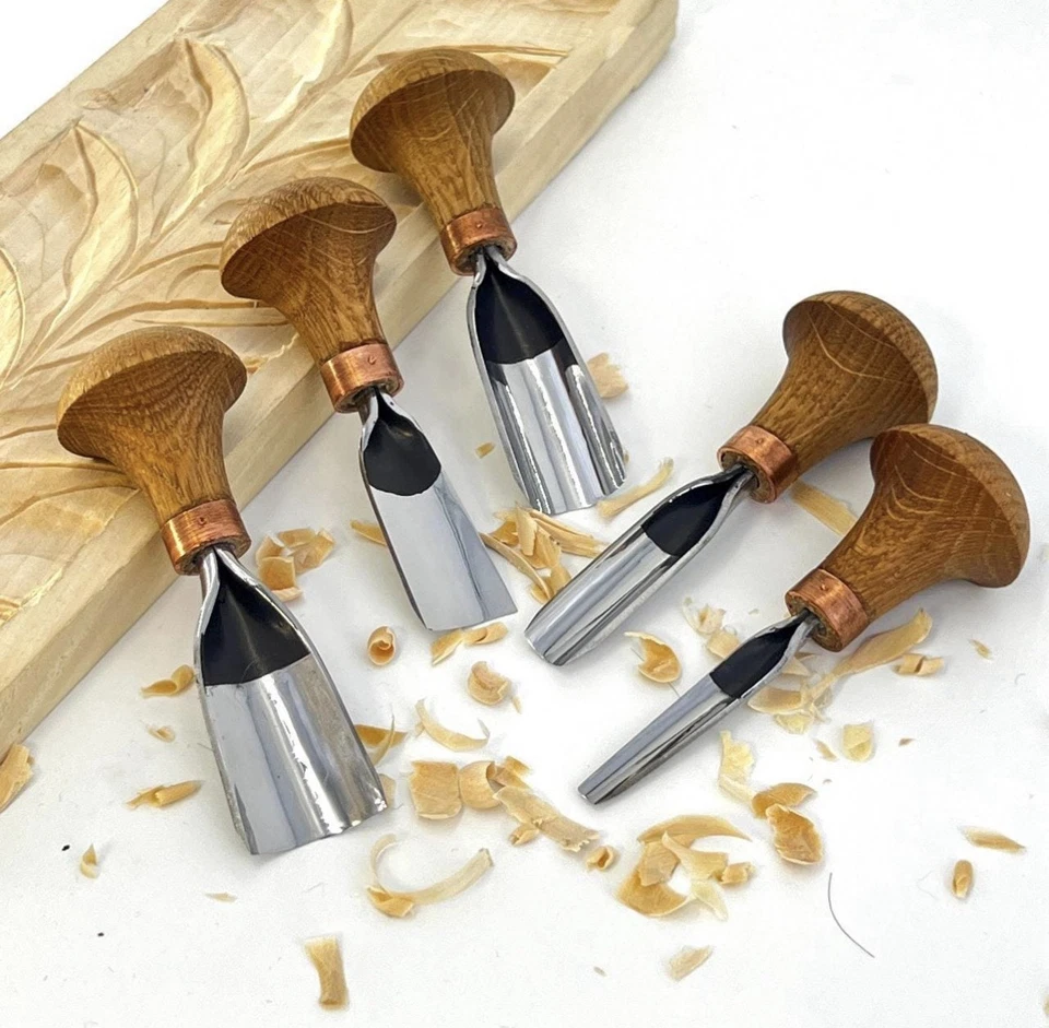 Handmade Palm Carving Gouge Set (5 Pieces) | High Carbon Steel - Image 4 of 4