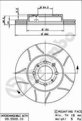 2x BRAKE DISC 09.5509.75 FOR HONDA MG EUROPESTAR ROVER R18A1 1.8LL15B5 1.5L 4cyl - Image 2 of 4