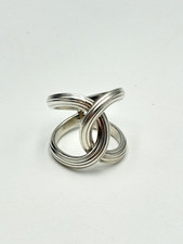 STERLING SILVER 925 WOVEN KNOT 20mm BAND SIZE 7.5 RING 8.7g