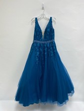 SIZE  20 Turquoise Lace Tulle Plus Size Formal Dress *POSS ALTERED*
