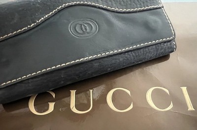 GUCCI Schlüsselanhänger Leder blau glatt und geprägt mit 6 Haken + Shopper Vintage