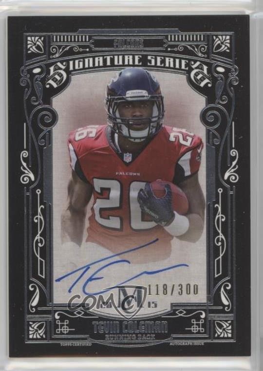 Tevin Coleman Topps Museum Collection Signature Swatches Dual Relic #TC Base