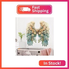 DRWSSR Angel Wings Wall Decals - Large Colorful Flower  Wings Decals, Removable