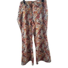 Retro Floral Bell Bottom Pants Shein Curve 2XL