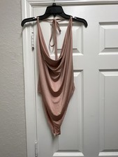 Gorgeous Pink Cowl Neck Bodysuit NWT Size L