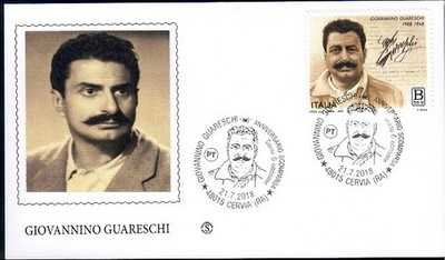 2018 FDC mit Annullierung Cervia 21.7 '' Giovanni Guareschi - 60. Jahrestag ''