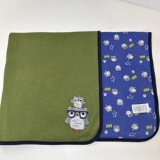 Gymboree Green Blue Wise Owl Baby Blanket Teacher Pupil Math Equations 2013