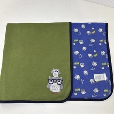 Gymboree Green Blue Wise Owl Baby Blanket Teacher Pupil Math Equations 2013