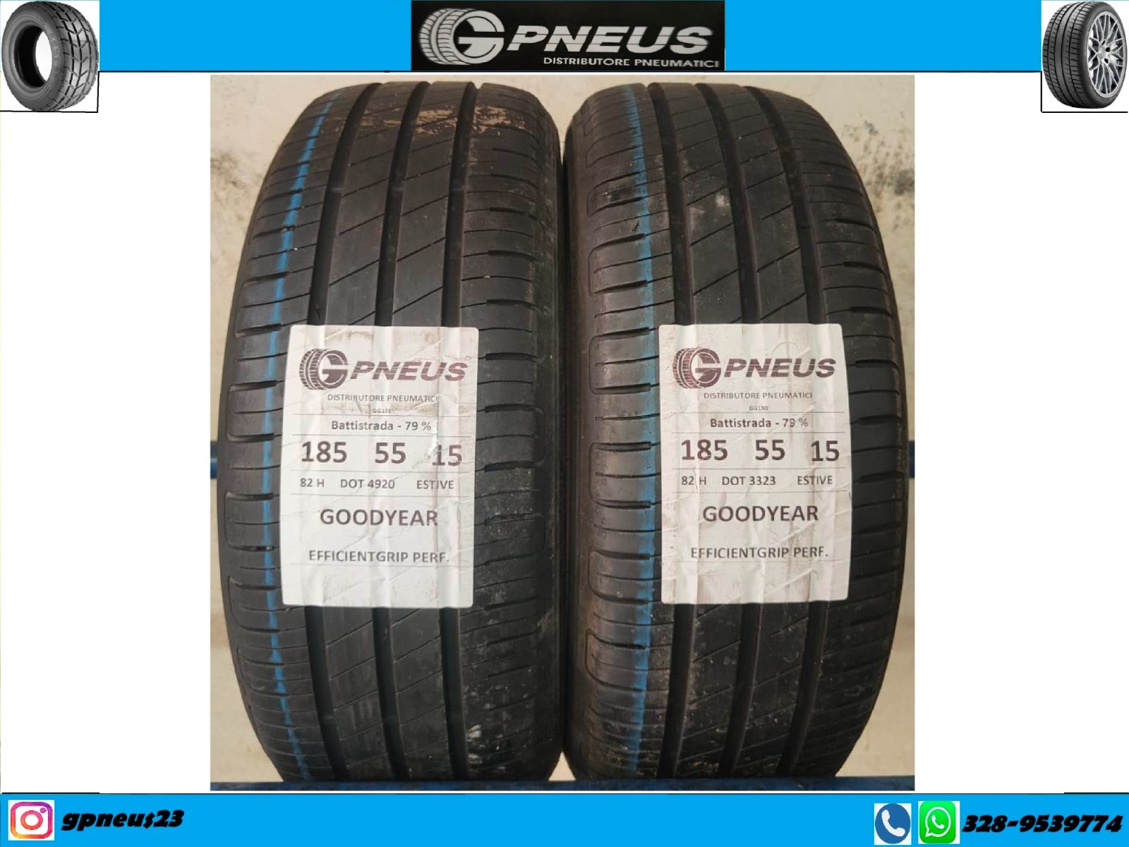 185 55 15 82 H Goodyear EfficientGrip Perf. PNEUMATICI USATI - 79 %