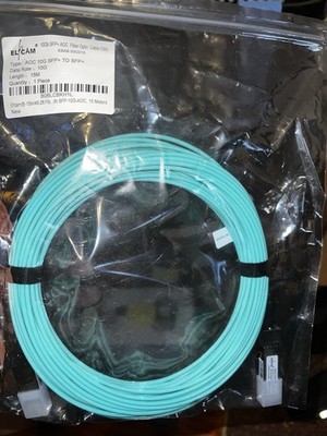 Elfcam 10Gb SFP+ AOC Fiber Optic Cable OM3   15m (49ft)   New