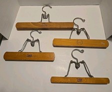 Vintage Wood Clamp Pants/Skirts Hangers 2 Setwell,1 Walker,1 NevcoLady, Set Of 4