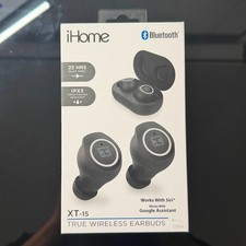 iHome XT-15 True Wireless Bluetooth In-Ear Earbuds, Black