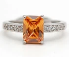 2CT Heat Treated Padparadscha 925 Sterling Silver Ring Sz 6 G1-2