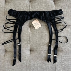NWT! Agent Provocateur Garter Belt Suspenders Zsi Zsi Black Size 4 (L)