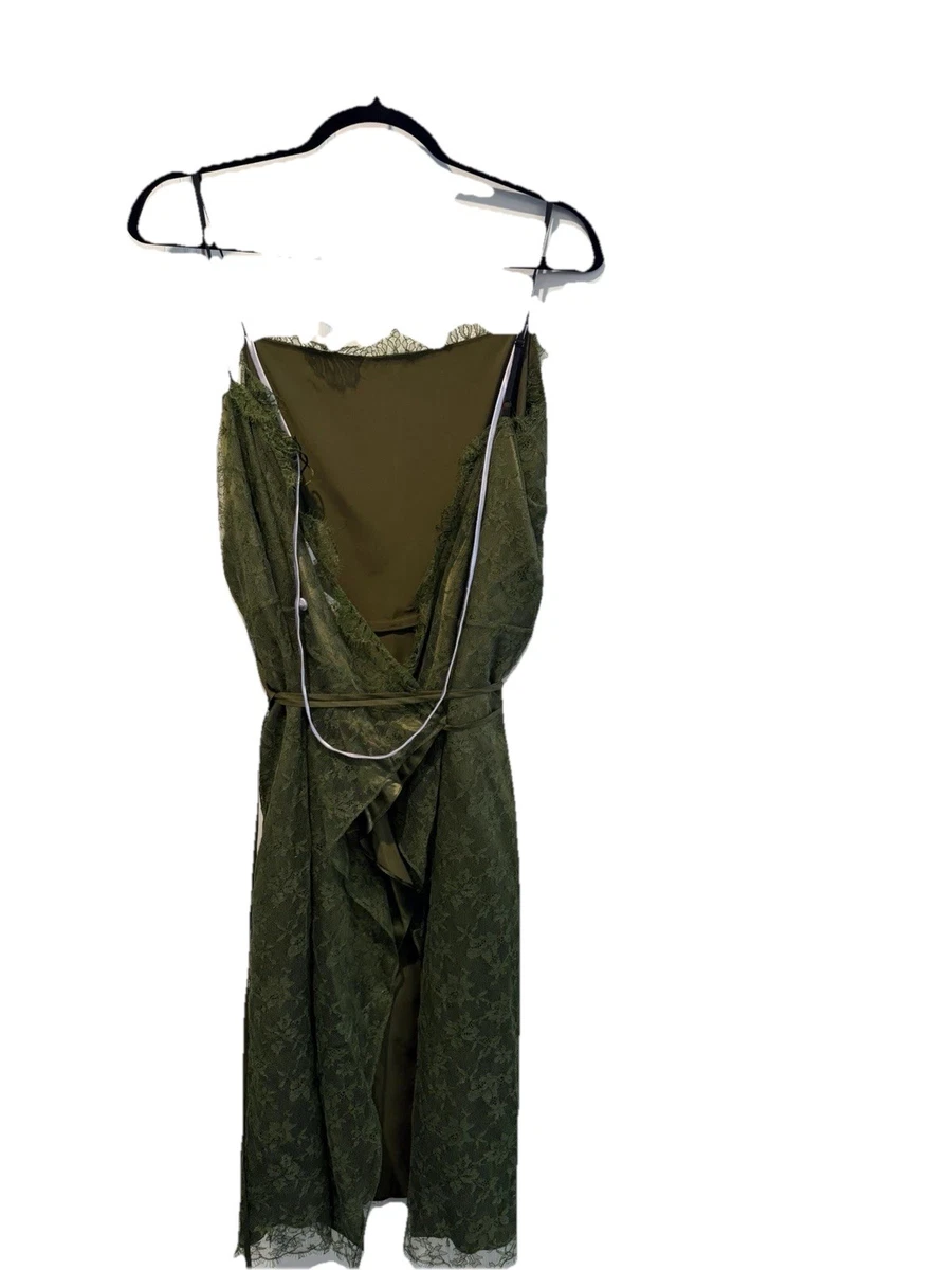 slim fit dress slacks Hyacinth House Olive Green Ruffle Collar Louisa Maxi Dress Olive Green / XL main image 0