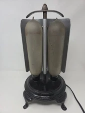 GE Luminous Electric Bulb Radiator Antique Dual Cylinder Metal Heater Unit