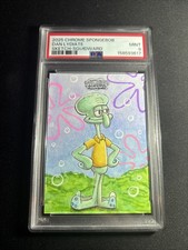 Marketplace image: 2025 Topps Chrome Spongebob Squidward Sketch 1/1 Artist auto Dan Lydiate PSA 9