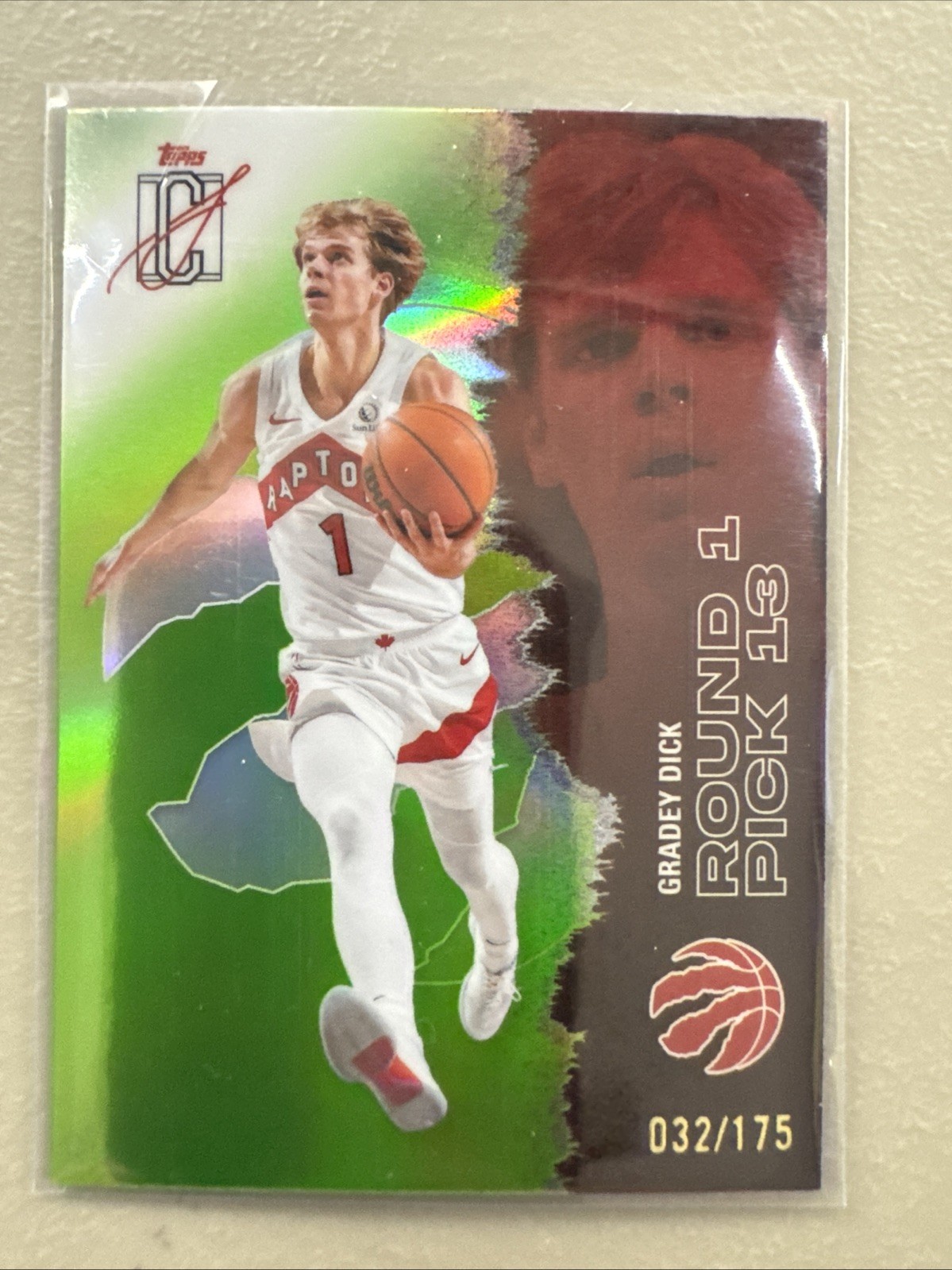 Topps 2026 Signature Class Gradey Dick RC Auto Round 1 Pick 13 Raptors #6 /175