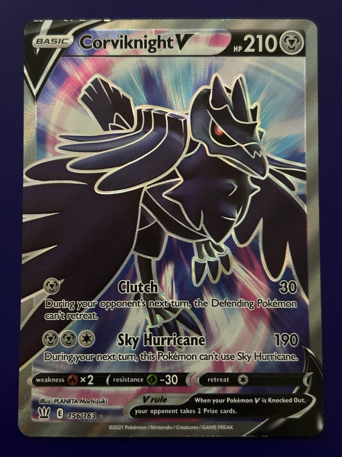 Corviknight V (Full Art) 156/163 Swsh05: Battle Styles Holo Pokemon TCG