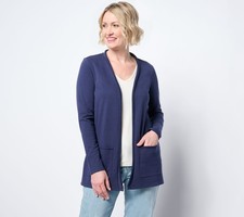 Belle by Kim Gravel Beach Seaside Sweats Rolled Edge Beach Cardigan Twilight S N