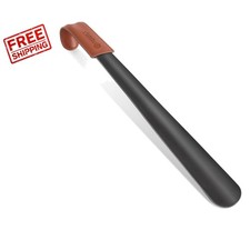 Elegant 16.5" Long Handle Metal Shoe Horn for Seniors - Effortless Style