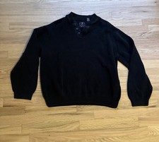 CHAPS Cable Knit Blue Sweater Fisherman Core Grandpa 1/4 Button Size X-Large