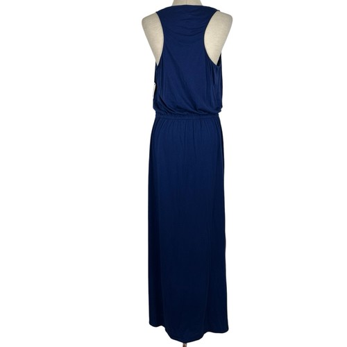 Soft Joie Maxi Dress Women Large Balen Atlantic Bue Cowl Neck Sleeveless Knit - Picture 3 of 11