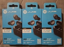 Lot Of 3 JLAB Go Pop Black Earbuds 35 Hrs. Playtime Brand New