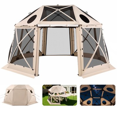 VEVOR 13-Sided Spherical Pop up Gazebo Screen Tent 15 x 15 ft for 12-15 Persons