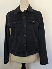 Sears Roebucks Denim Trucker Jacket Size Medium Spandex Jean jacket Charcoal
