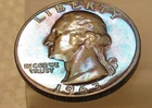 1963  Gem Proof Quarter 90% Silver MONSTER  RARE BLUE    TONING  #213 ~ 11