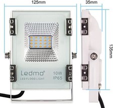 LED Floodlight Outside Light 10W Security Flood Lights IP65White