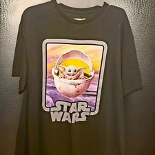 Star Wars Baby Yoda Mandalorian Mens Black t-shirt Size Large New