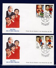1995 CHILI  YT 1277 à 80  1er jour CENTENAIRE FOOTBALL CHILIEN 2 enveloppes