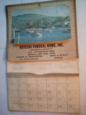 Funeral Home Calender 1977 Vintage