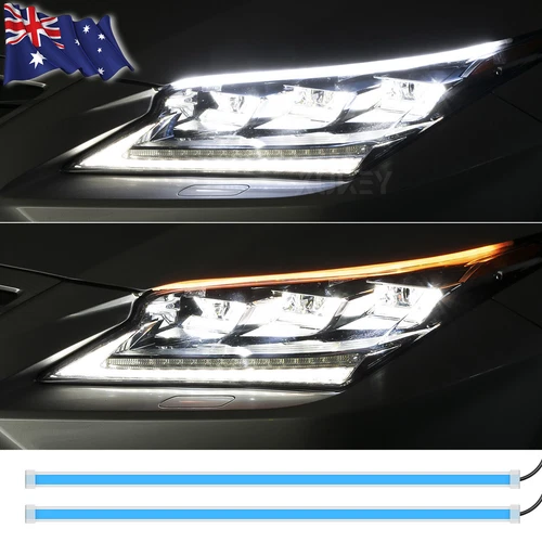 Pair 45cm Sequential LED StripIndicator Turn Signal DRL Daytime Running Light - Picture 12 of 14