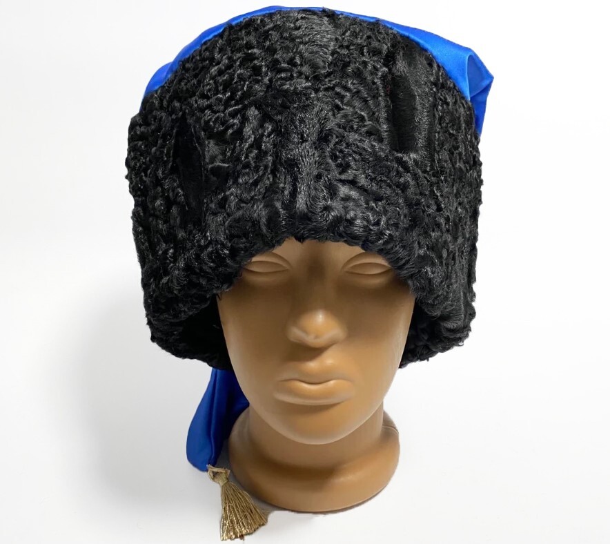 Ukrainian Papakha Natural Astrakhan Karakul Fur Army Hat Handmade