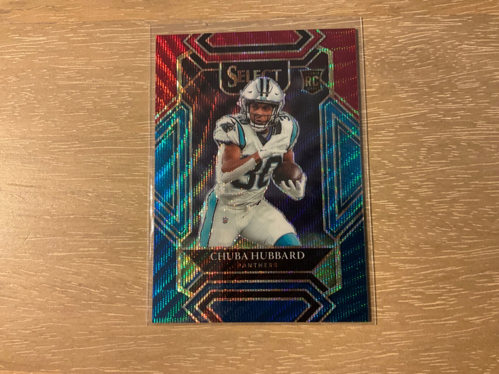 2021 Panini Select Football Chuba Hubbard Club Level Tri Color Prizm Rookie /149