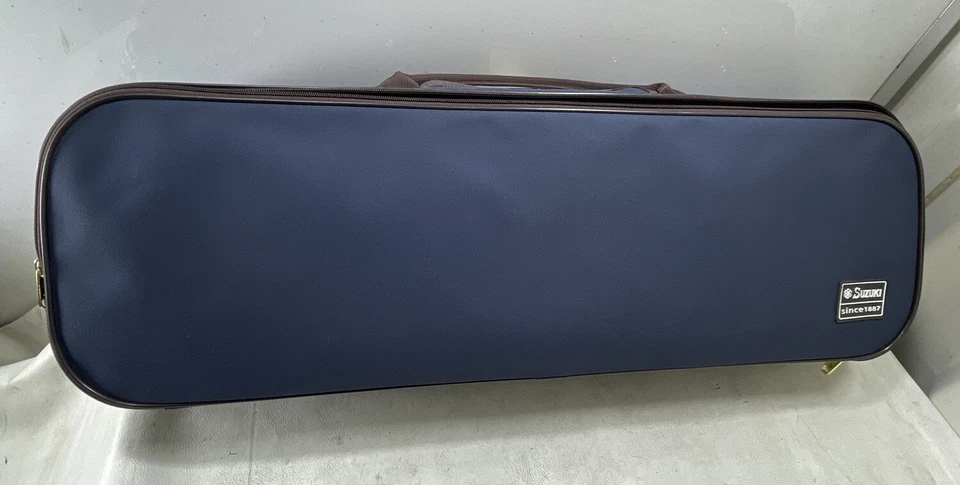 Estuche rígido de viaje personalizado para violín BENA SUZUKI 1887 4/4 solo marrón azul marino usado de colección Foto 2 de 4