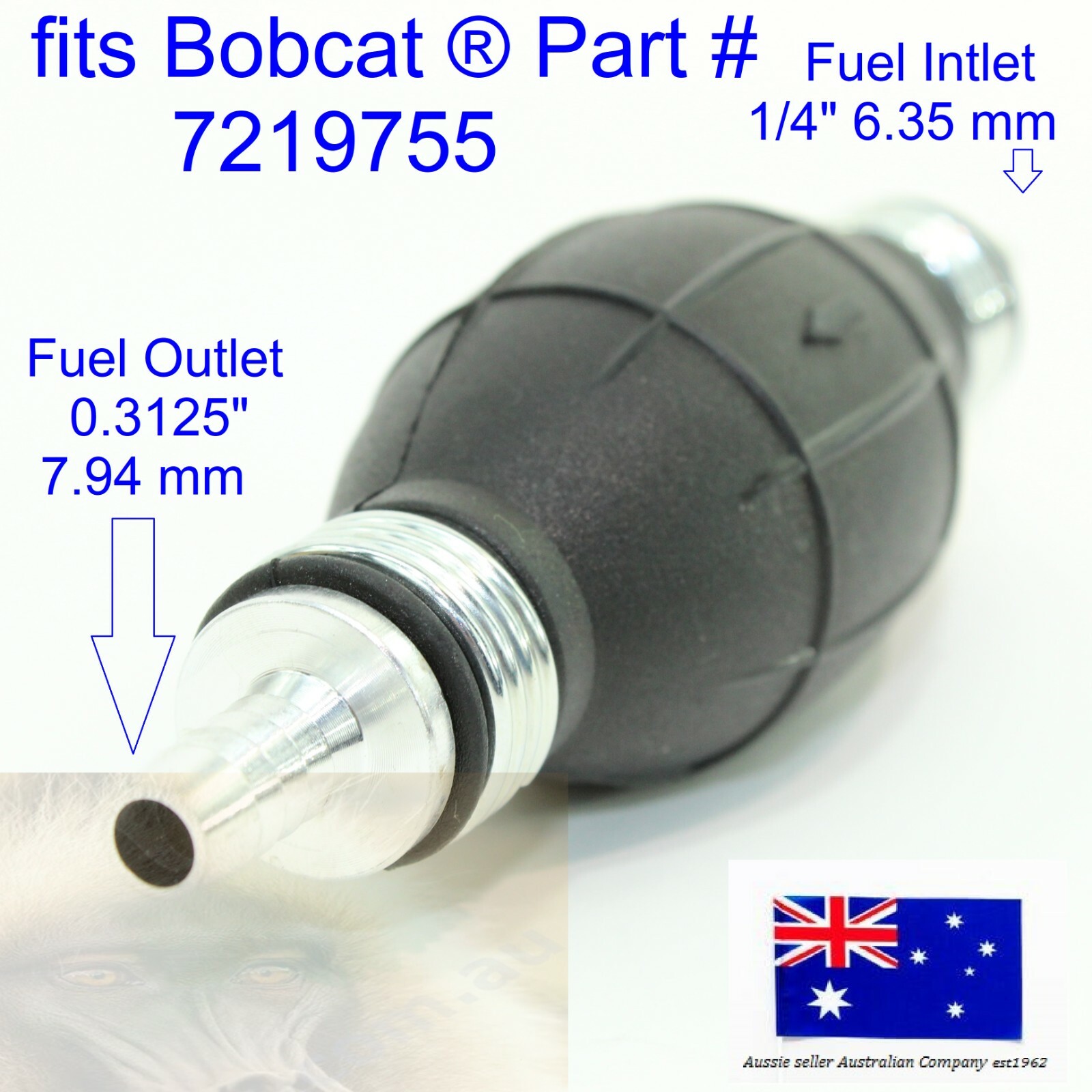 fits Bobcat Fuel Hand Primer Pump 7219755 E08 E10 E25 E26 418 864 ...