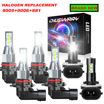 For Oldsmobile Bravada 2000-2002 Combo LED Headlights Fog Lights 6X 6000K Bulbs