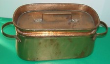 SUPERBE TRES GRANDE DAUBIERE CUIVRE XVIIIe Etamée Montage queue d'aronde Cuisine