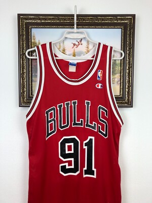 Vintage 90's Champion Dennis Rodman Chicago Bulls Jersey NBA Shirt