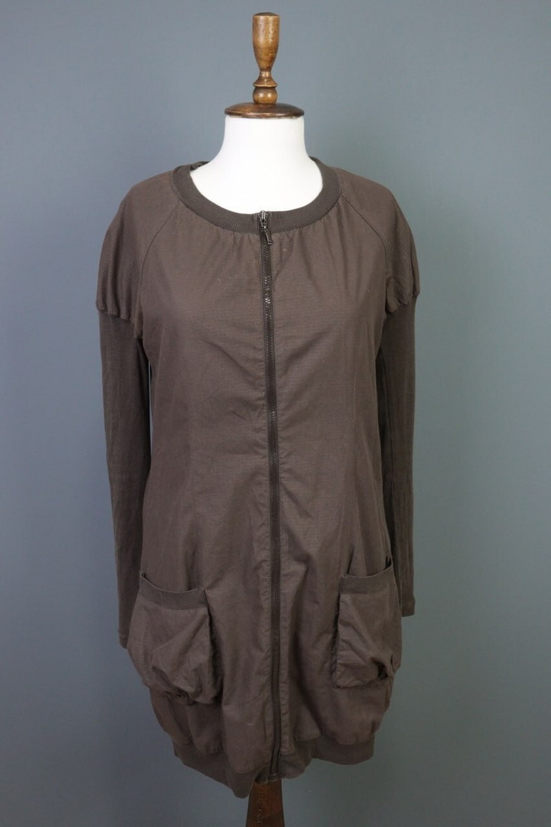 COP COPINE Safran Robe Brown Designer Full Zip Cardigan Sweater