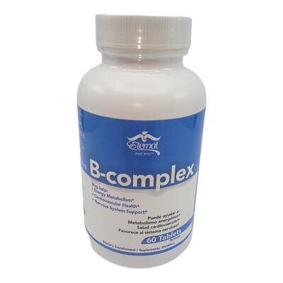 Vitamin B Complex by Eternal, Super B Complex Vitamins, 60 Tablets