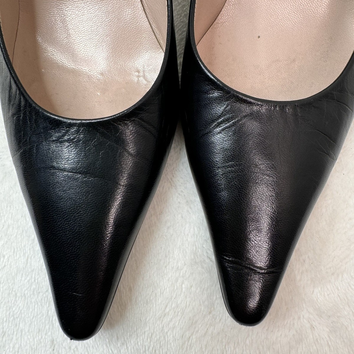 Chanel Kitten Heel Pumps Black Smooth Leather CC Logo 36 Chanel Kitten Heel Pumps Black Smooth Leather CC Logo 36