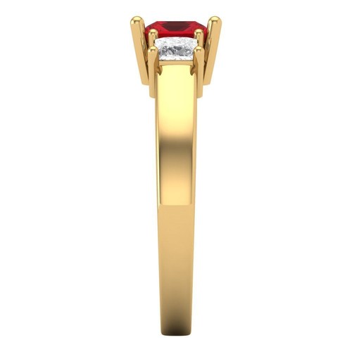 1.11 tcw Princess Cut Engagement Ring 14K Yellow Gold Tourmaline Promise Ring - Picture 3 of 11