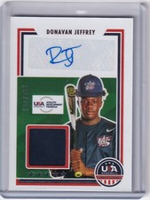 Donavan Jeffrey 2022 Panini Stars & Stripes USA Auto/Jersey SSS-DJ, 265/399