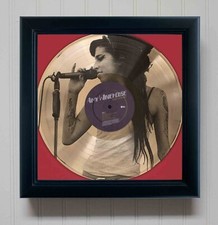 Amy Winehouse Back To Black Framed Gold Etched LP Shadowbox