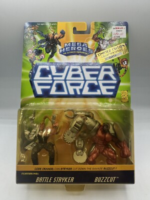 Mattel Cyber Force Mega Heroes Limited Edition Battle Stryker & Buzzcut Figure